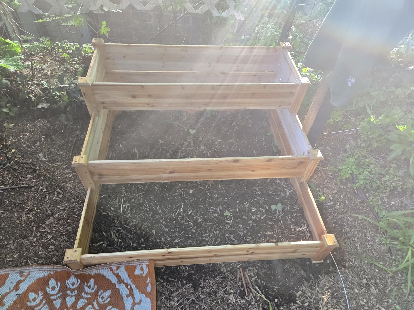 Yaheetech 3 Tier 47 x 47 x 22in Raised Garden Bed Horticulture Outdoor Elevated Flower Box Tiered Garden Bed Wooden Vegetables Growing Planter for Backyard/Patio/Gardener customer photo 2