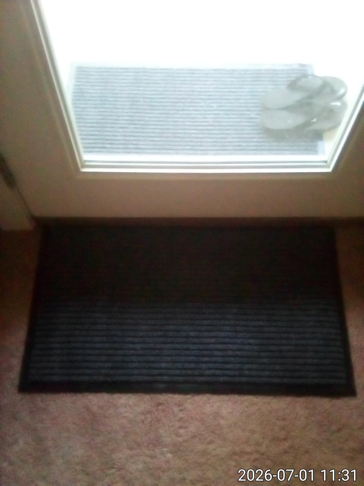 Front Door Mat, Indoor Outdoor Welcome Entryway Doormat, 30x17 Steel Gray customer photo 2
