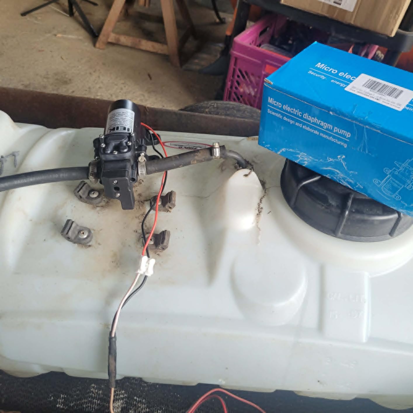 12 Volt Diaphragm Pump 5LPM 1.35 GPM 116PSI Self Priming Sprayer Pump 12V DC Fresh Water Diaphragm Pressure Pump for RV Camper Marine Boat Lawn (60W) customer photo 1