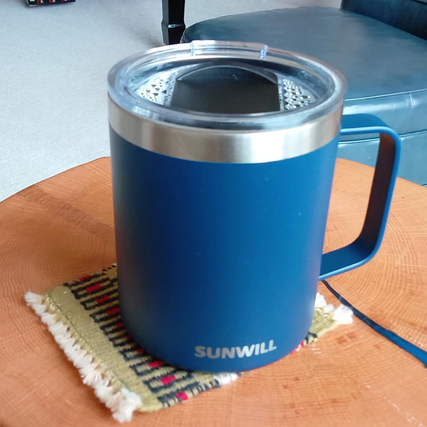 SUNWILL Insulated Coffee Mug, Stainless Steel 14 oz, Splash-Proof Lid customer photo 2