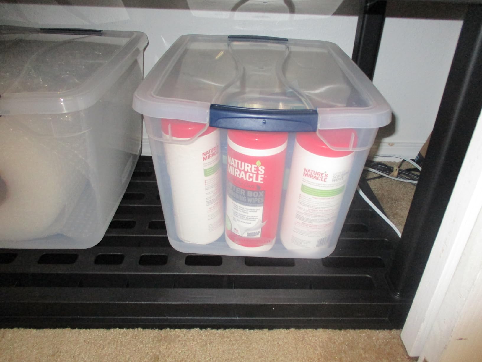 Rubbermaid Cleverstore Clear 32 Qt, 6 Pack Stackable Plastic Storage Bins with Lids, Great for Closet and Laundry Storage, Organizing in the Home customer photo 1