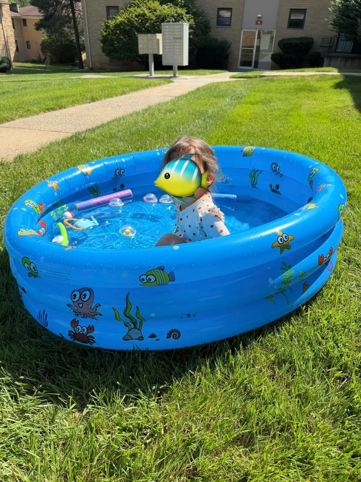Garden Round Inflatable Baby Swimming Pool, Portable Inflatable Child/Children Little Pump Pool,Kiddie Paddling Pool Indoor&Outdoor Toddler Water Game Play Center for Kids/Girl/Boy customer photo 2
