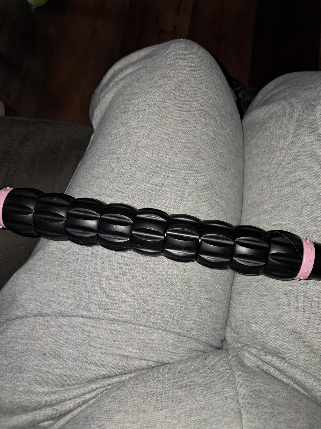 Muscle Roller Massage Roller Stick- Deep Tissue Fascia Blaster for Myofascial Pain Relief, Lymphatic Drainage & Body Sculpting, Handheld Physical Therapy & Recovery Tool (Purple Black-18 inch) customer photo 1
