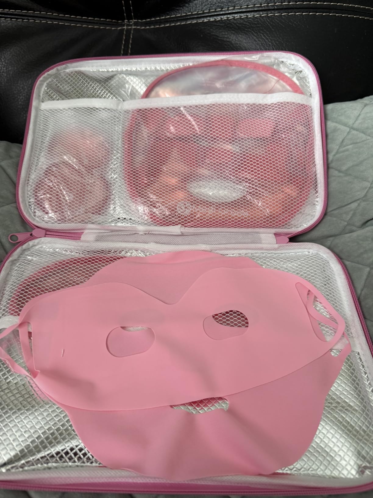 Medi Grade Face Ice Pack and Cooling Eye Mask Set, ChillGel Gel Mask, Green customer photo 2