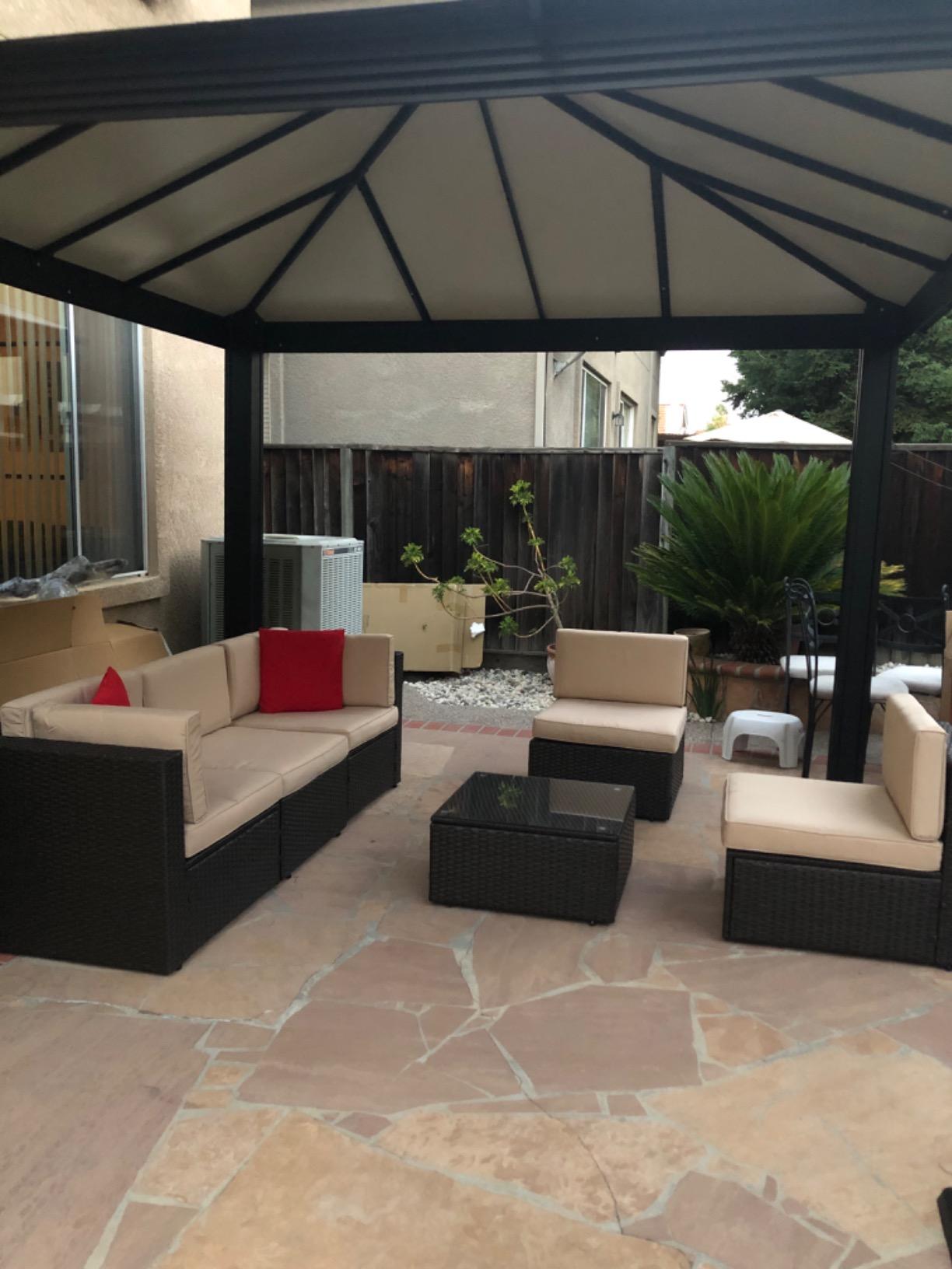 Vongrasig 6 Piece Patio Furniture Set, Small Outdoor Sectional Sofa Couch customer photo 1