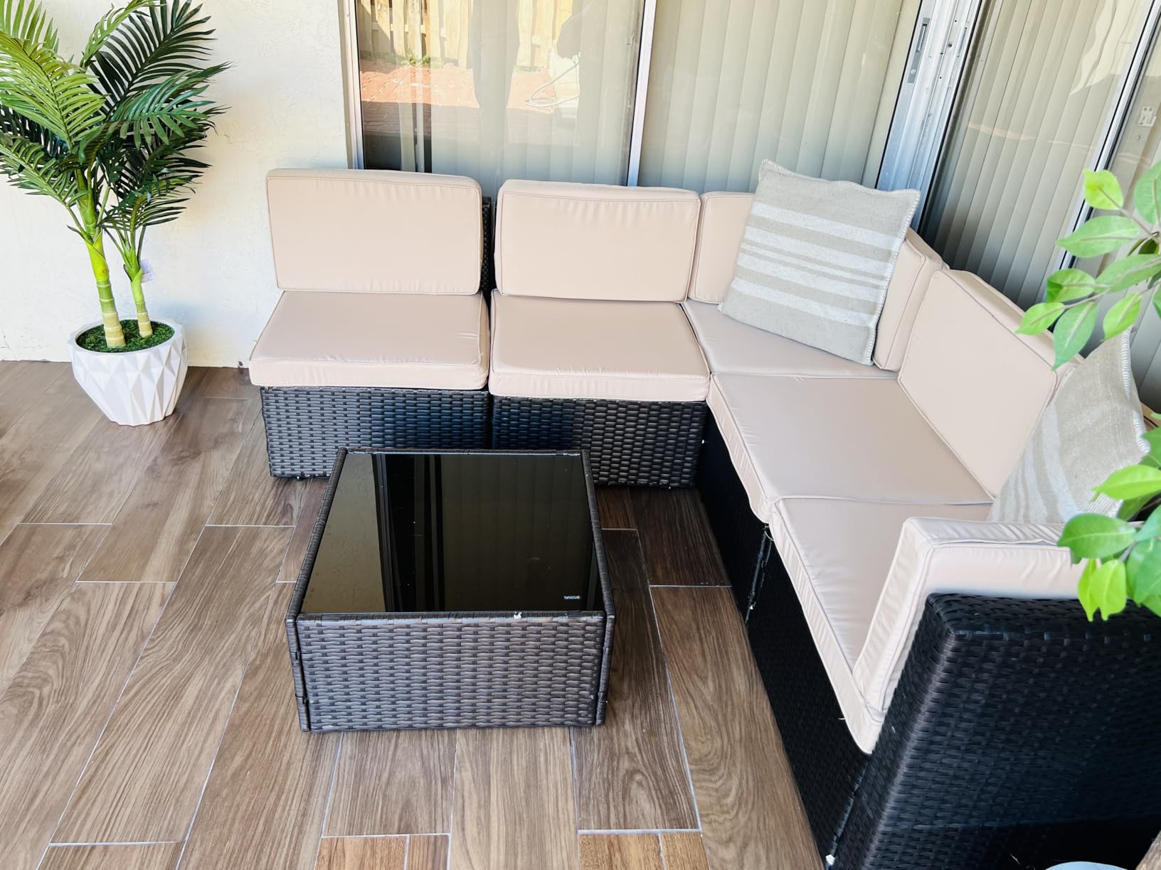 Vongrasig 6 Piece Patio Furniture Set, Small Outdoor Sectional Sofa Couch customer photo 2