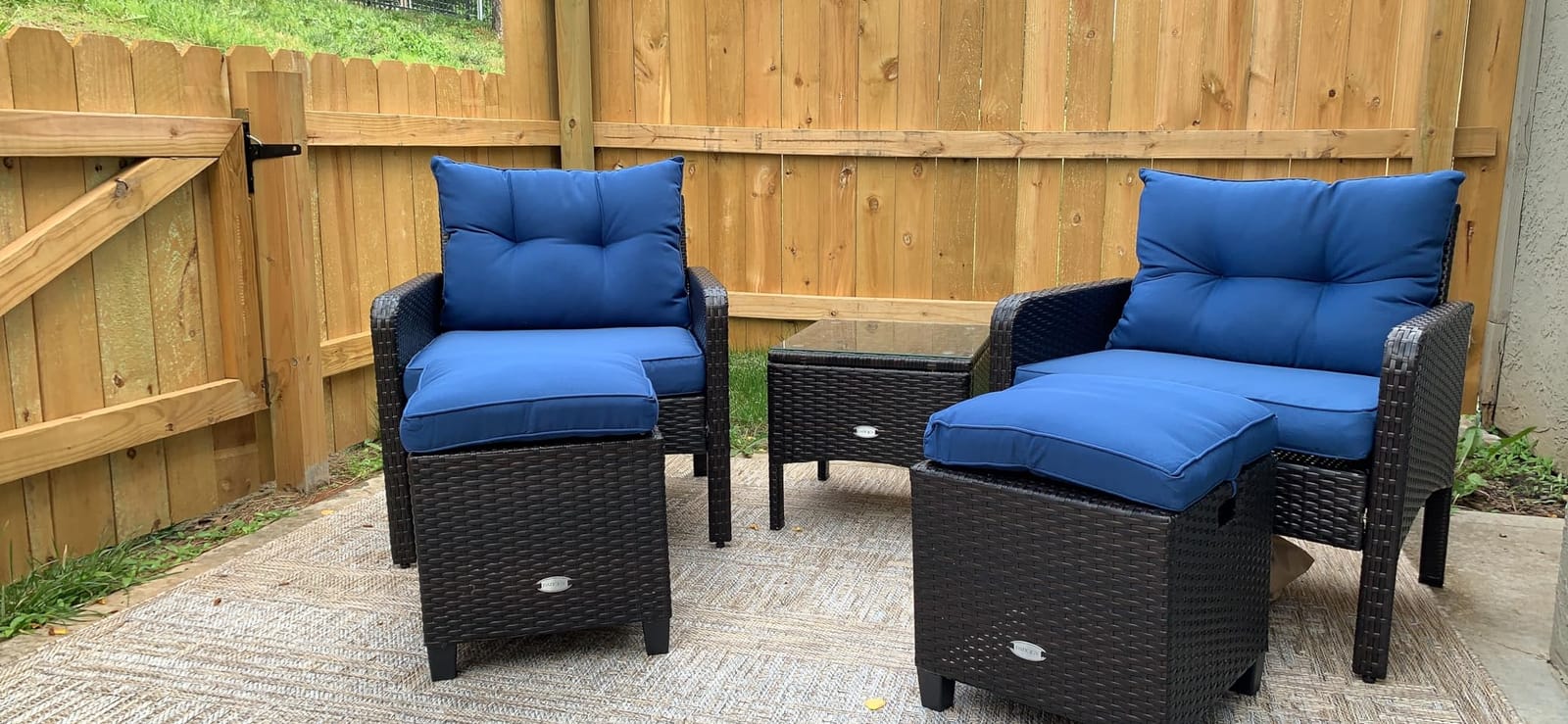 HAPPYGRILL 3 Pieces Patio Furniture Set, Outdoor Rattan Wicker Conversation Set with Coffee Table & Cushions, Patio Sofa Set for Garden Balcony Backyard Poolside customer photo 1