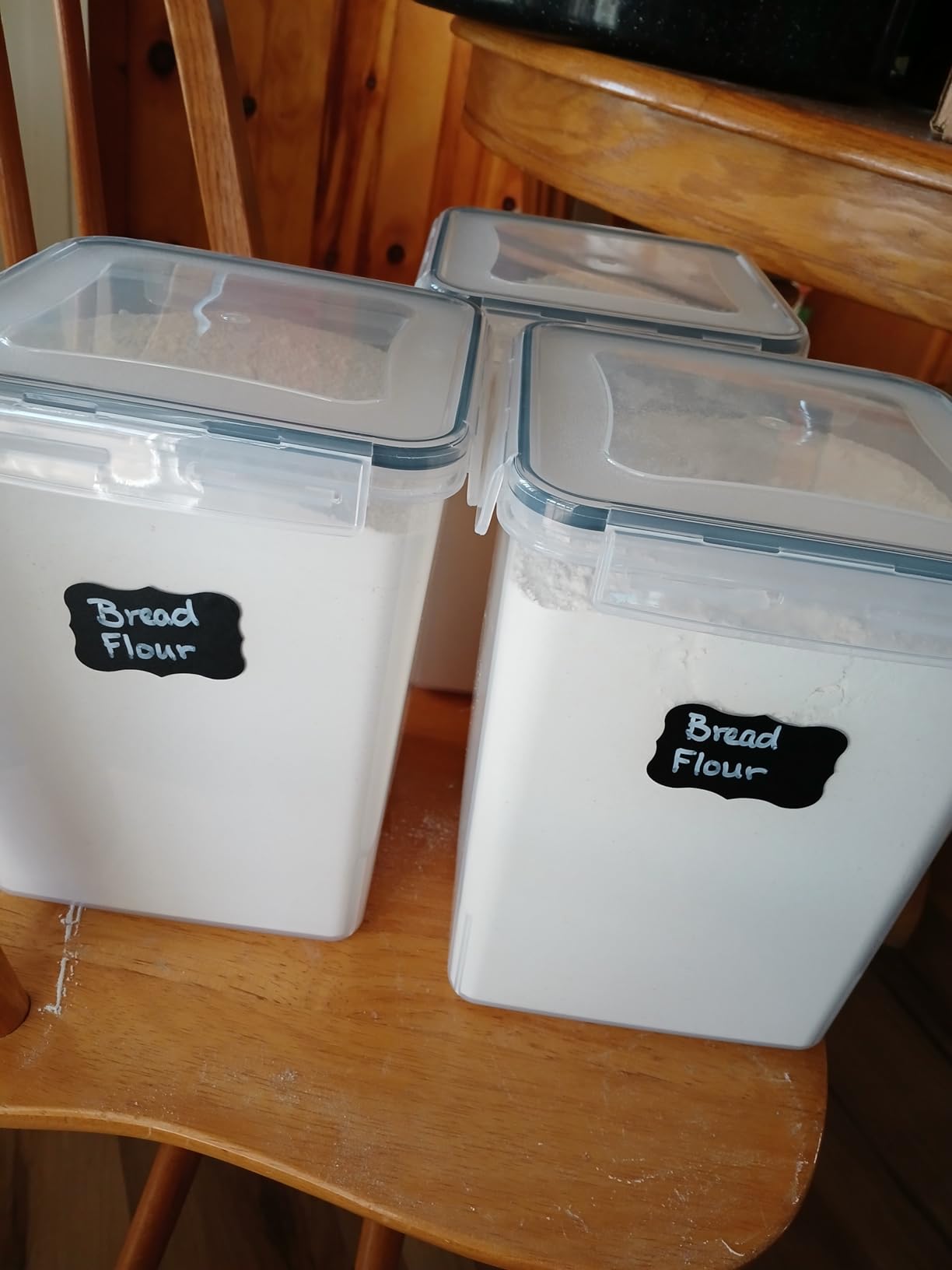 Vtopmart 5.2L Flour Sugar Storage Containers, 4 PCS, Black | For Bulk Flour and Sugar Storage, Airtight Seal, Multiple Sizes, BPA Free, Food Grade Material, Dishwasher Safe (Not Lids) customer photo 1