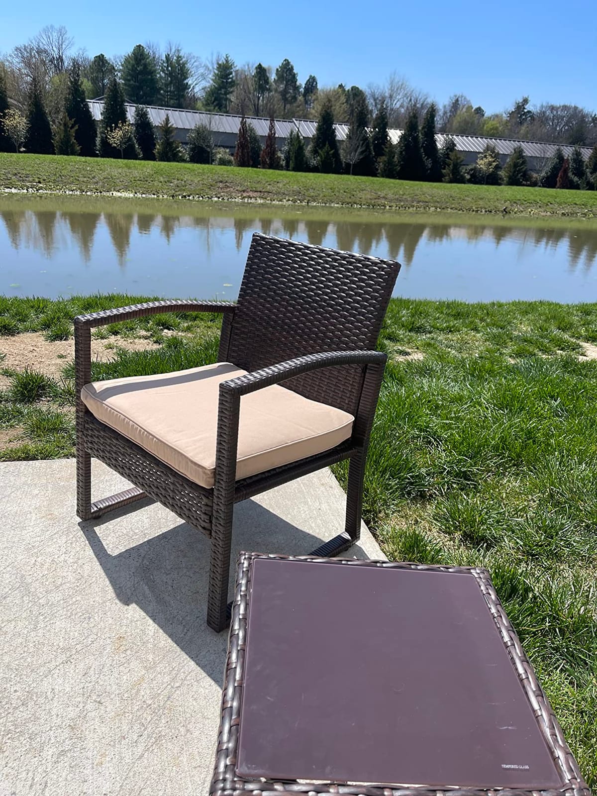 Patiorama 3 Piece Patio Furniture Set, Wicker Conversation Set-Dark Grey customer photo 2