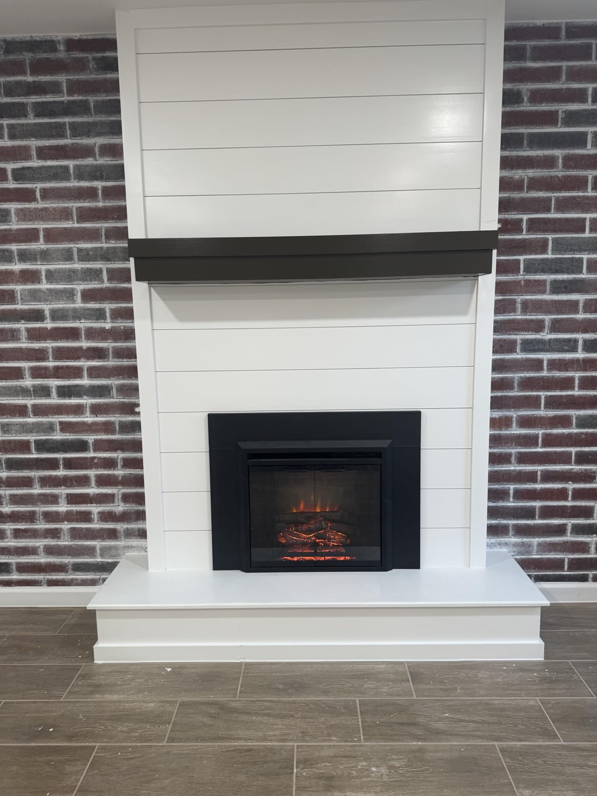 PuraFlame Klaus Electric Fireplace Insert with Fire Crackling Sound, Glass Door and Mesh Screen, 750/1500W, Black, 33 1/16 Inches Wide, 25 9/16 Inches High customer photo 1