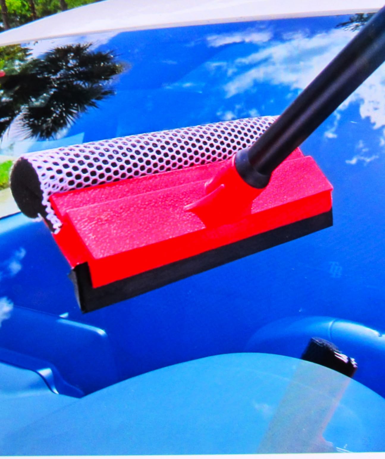 DSV Standard Window Squeegee for Car Windows, 2-in-1 Window Cleaner for Car Windshield, Gas Station, Shower, and Glass | Auto Squeegee with 17.5