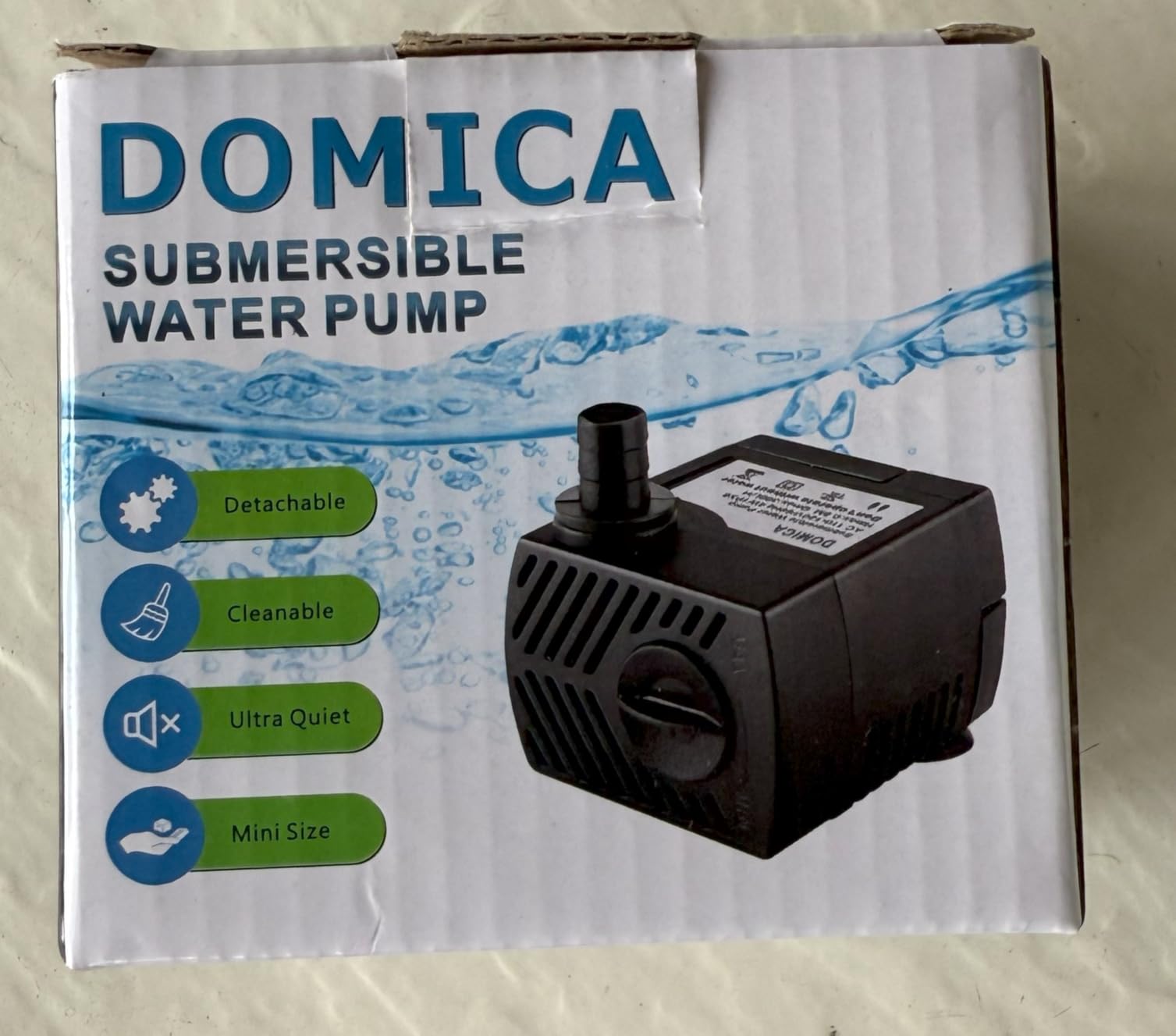 90 GPH Mini Submersible Pump, Small Fountain Pump (5W 350L/H) for water feature, Aquariums, Fish Tank, Tabletop Fountain, Pet Fountain, Indoor or Outdoor Pond Fountain (AC Powered) customer photo 1