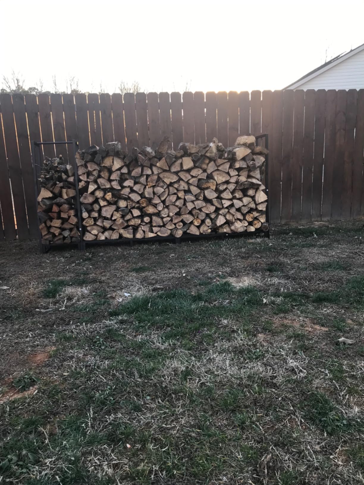 AMAGABELI GARDEN & HOME 8ft Firewood Cover Waterproof Log Rack Cover Outdoor Wood Rack Cover Heavy Duty 600D Oxford Firewood Storage Cover Fire Wood Holder Cover Black customer photo 1