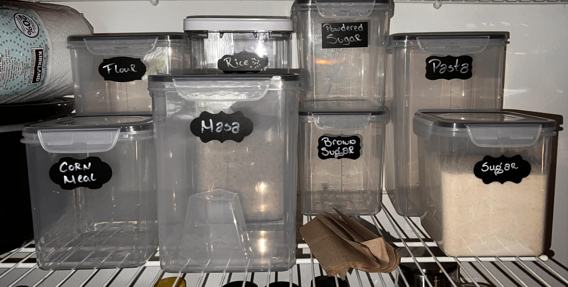 VERONES Large Tall Airtight Food Storage Containers, 10 PACK Containers Set | Plastic Airtight Kitchen & Pantry Organization, Ideal for Flour & Sugar Plastic Canisters with Labels customer photo 1