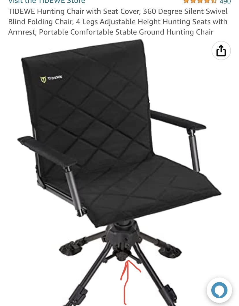 TIDEWE Hunting Chair with Seat Cover, 360° Silent Swivel Seat customer photo 1