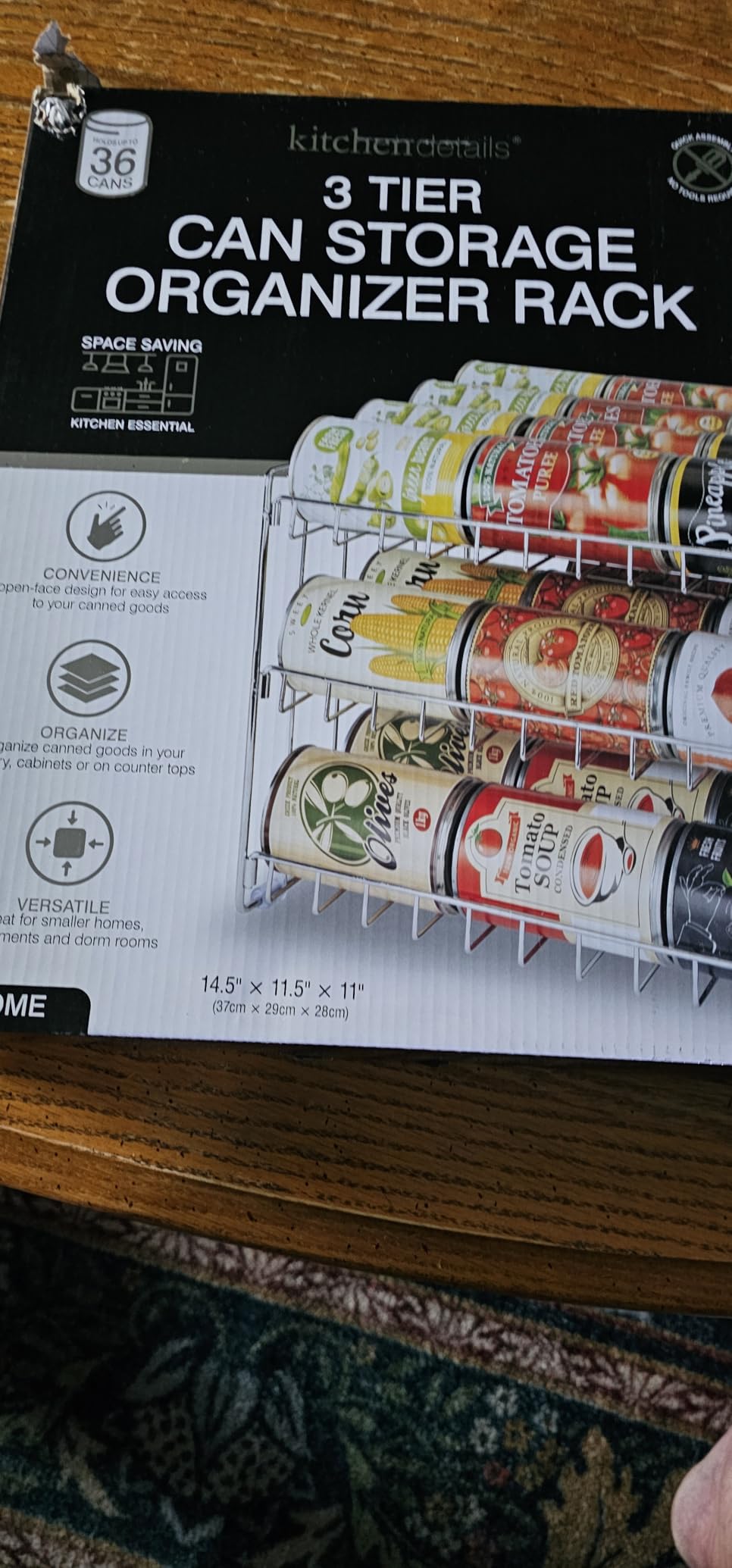 Kitchen Details 3 Tier Can Organizer | Chrome Steel Canned Food Storage Rack | Holds 36 Cans | Space-Saving Pantry & Cabinet Storage Solution | Easy Access to Canned Goods | Freestanding Design customer photo 2