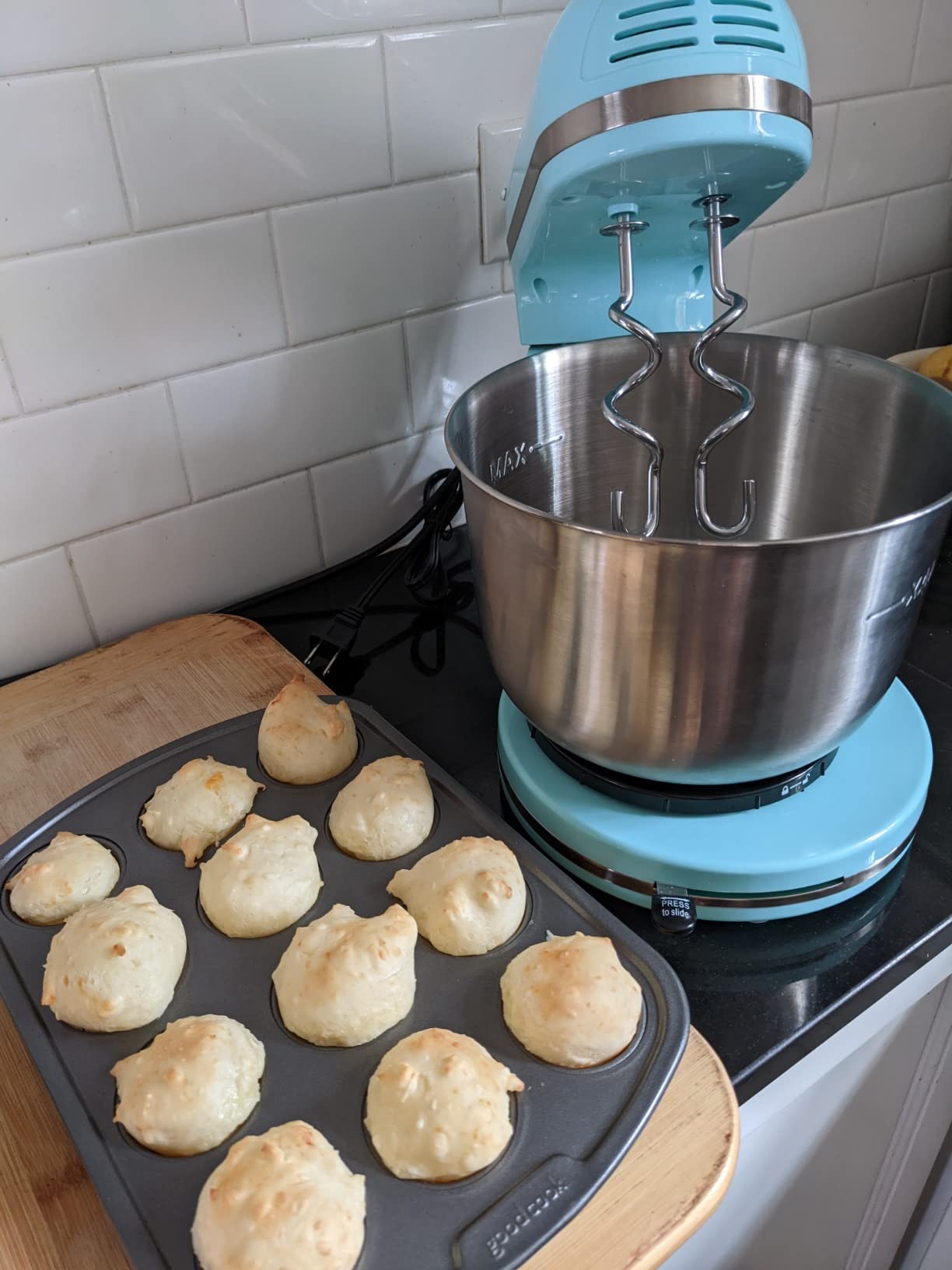 Delish by Dash Stand Mixer - Compact Mixer for Everyday Baking - 5-Speed Power with Removable Mixing Bowl - Dough Hooks Included - Aqua, 3.5-Quart customer photo 2
