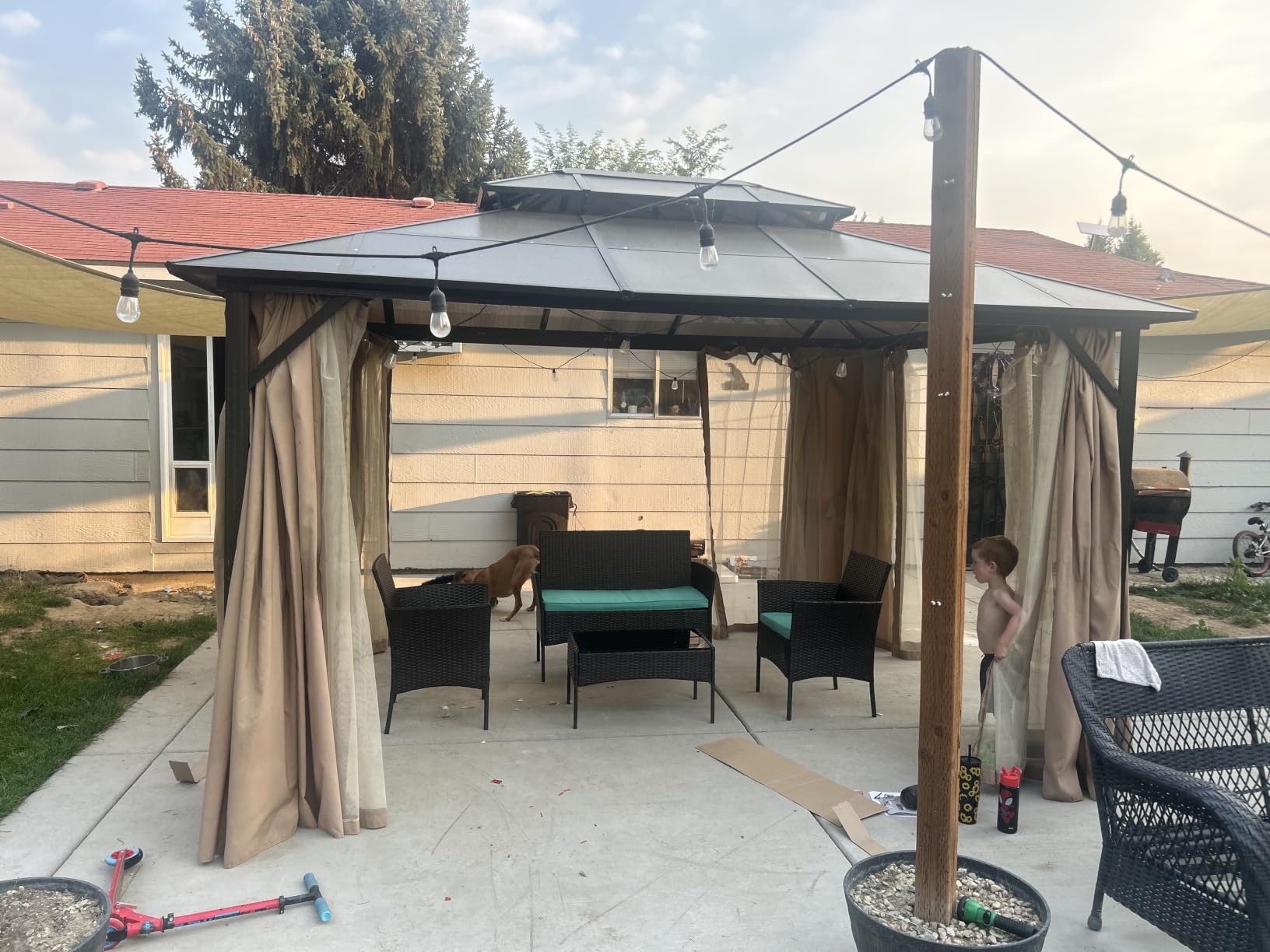 FDW 4-Piece Patio Furniture Set | Brown | Outdoor Wicker Furniture customer photo 2
