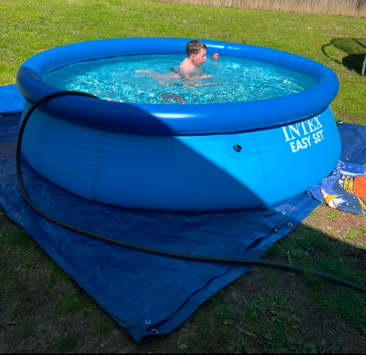 INTEX Easy Set 8 ft x 24in Above Ground Pool, Round Inflatable Swimming Pool, Pump Not Included customer photo 1