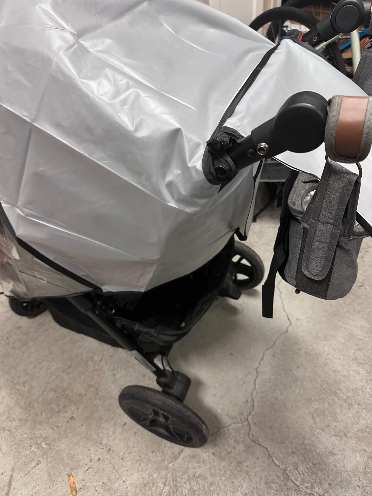 Clear Stroller Rain Cover, Universal Travel Weather Shield Breathable Baby Stroller Rain Cover for Windproof, Waterproof, Protect from Sun Dust Snow customer photo 1