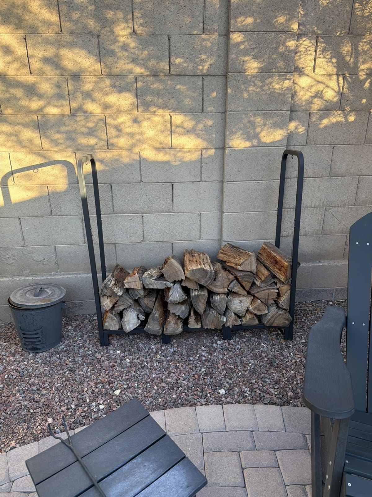 Firewood Rack Stand 6ft Heavy Duty Logs Carrier Holder for Outdoor Indoor Fireplace, Matte Black customer photo 2
