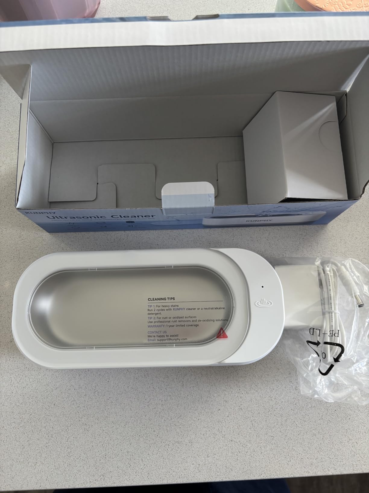 Jewelry Cleaner, KUNPHY 46kHz Ultrasonic Cleaner, White customer photo 2