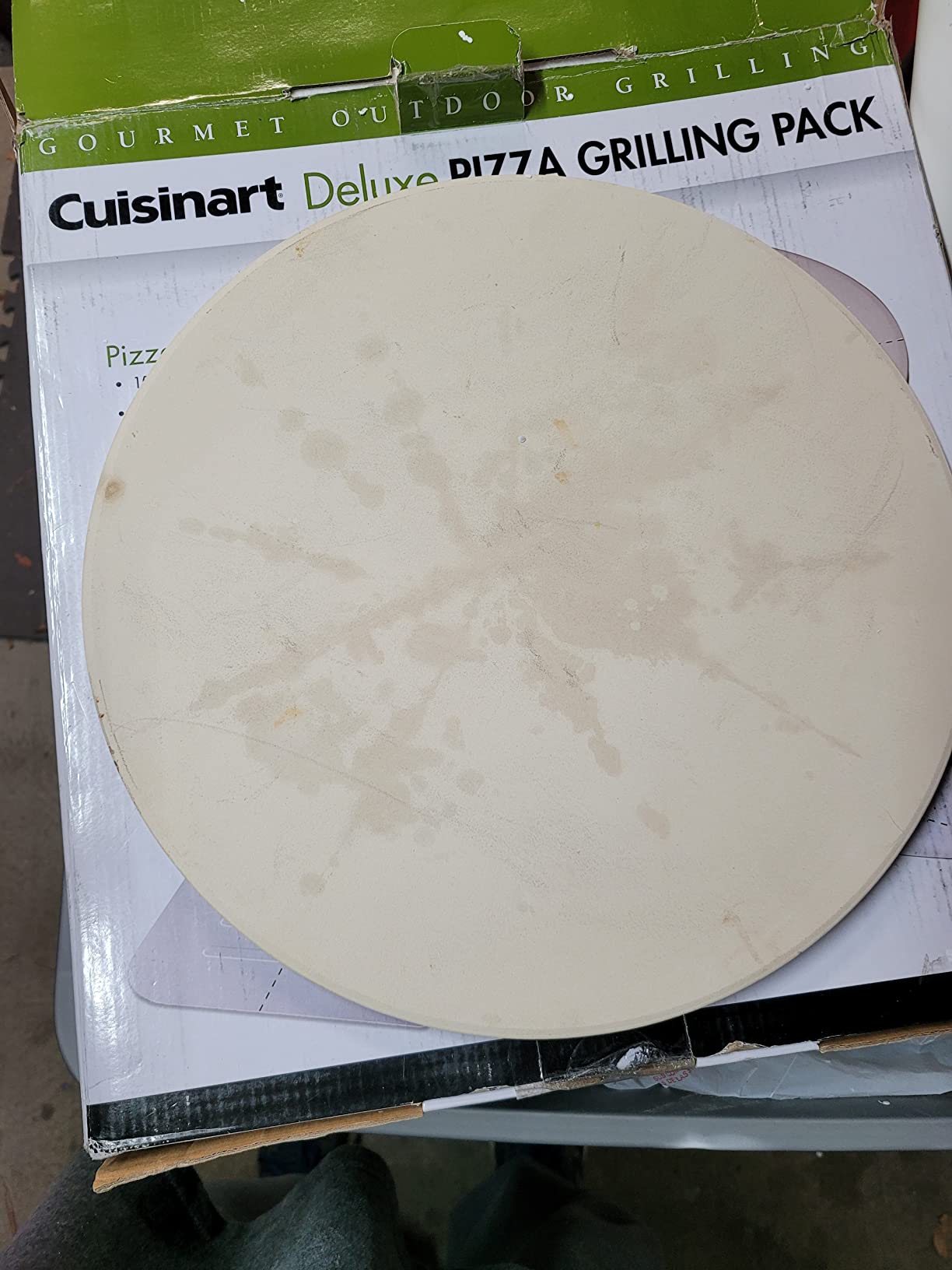 Cuisinart 3 Piece Deluxe Pizza Grilling Pack, 14” Round Pizza Stone for Oven and Grill, Includes Cutter and Foldable Stainless Steel Peel, Complete Set to Build Your Own Pizzas at Home customer photo 1