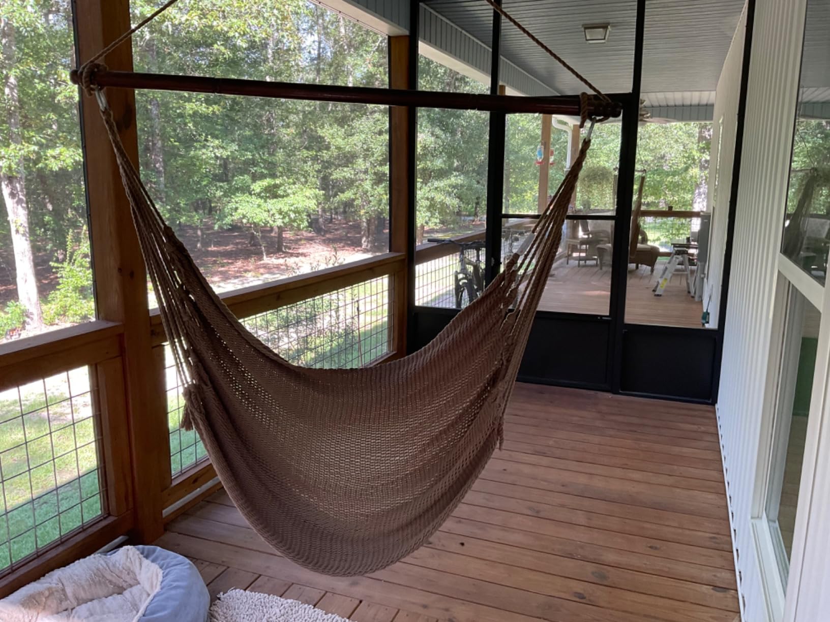 Jumbo Caribbean Hammock Chair with Footrest - 55 inch - Soft-Spun Polyester - Mocha customer photo 2