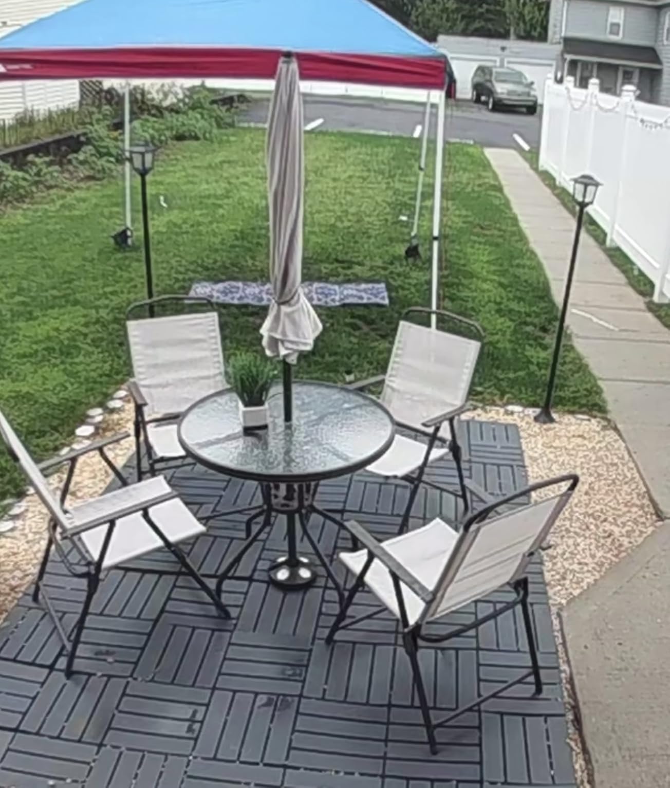 Outsunny 6 Piece Outdoor Patio Dining Set for 4 with Umbrella Black/Coffee customer photo 2