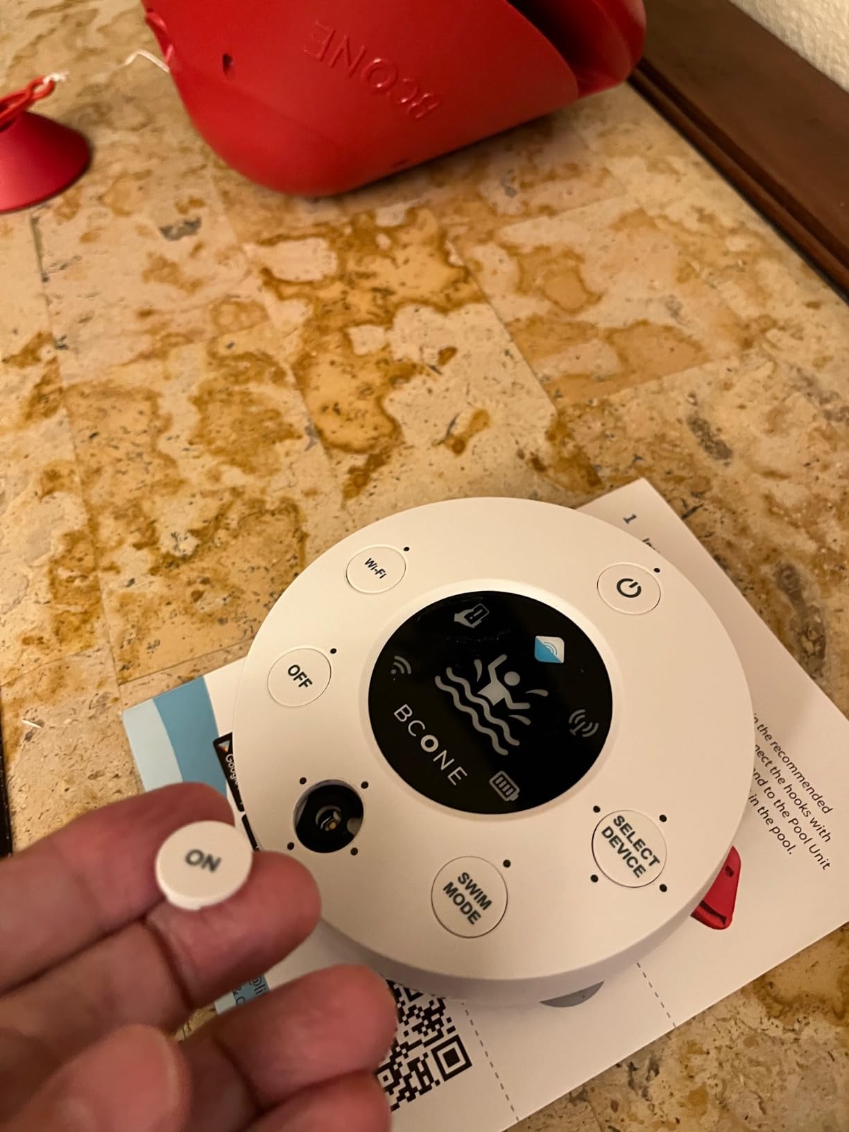 BCONE® Pool Alarm by Lifebuoy® | ASTM F2208 Certified | Floating Safety Device with App Alerts + Alexa Voice Control | 2.4GHz Wi-Fi | for Inground & Above-Ground Pools customer photo 1