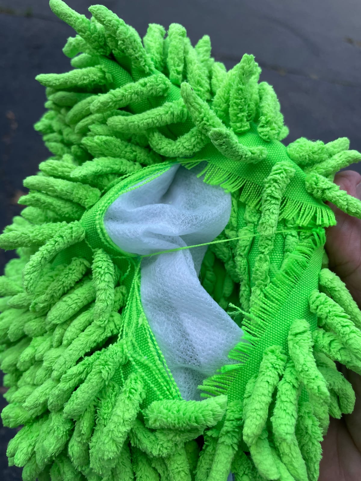 The Rag Company - Premium Chenille Microfiber Knobby Wash Mitts, Lime Green + Blue (2-Pack) customer photo 2