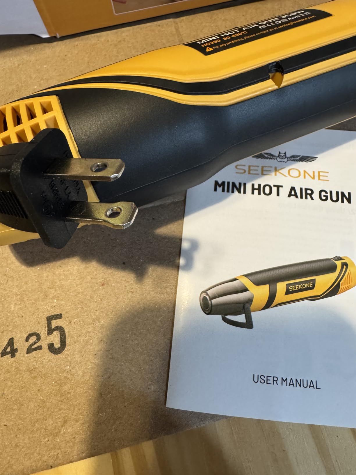 SEEKONE 350W Mini Heat Gun with 2-Temp Settings 842℉ & 500℉ customer photo 1