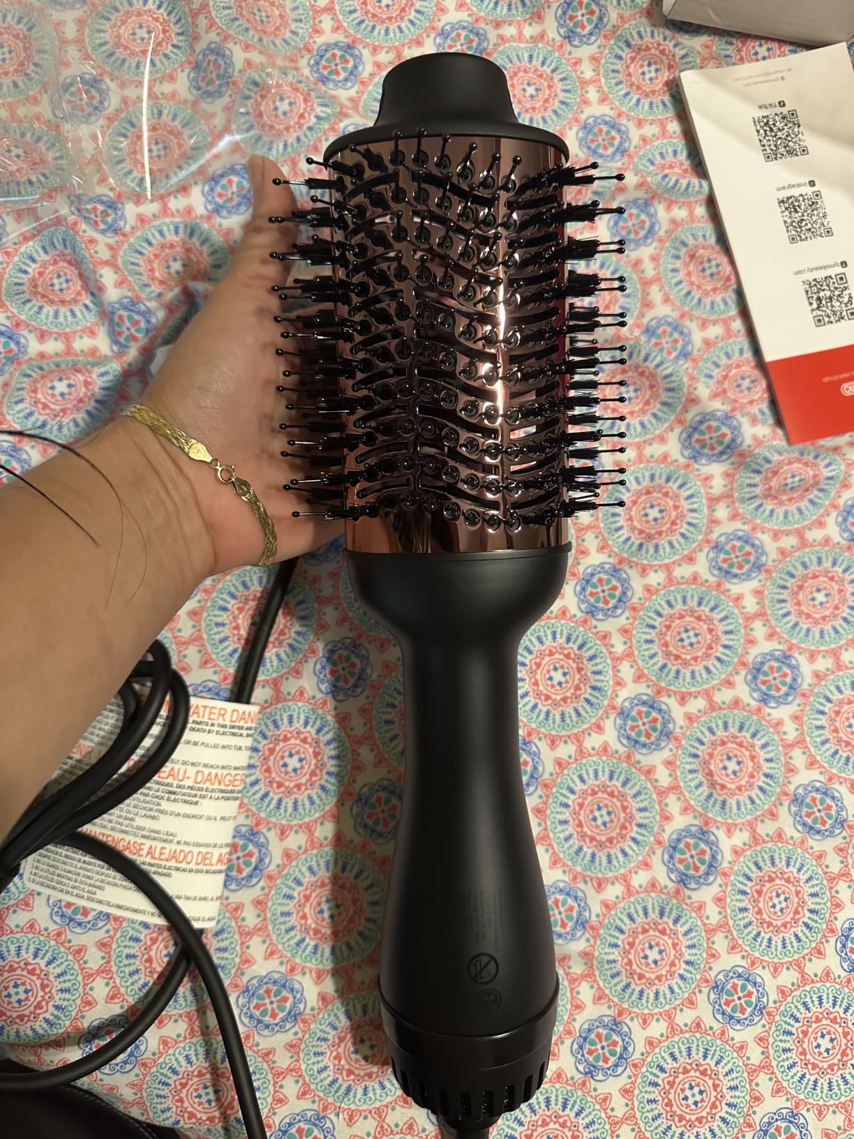 TYMO Hair Dryer Brush Blow Dryer Brush in One, 4 in 1 Hairdryer and Styler | Volumizer with Oval Titanium Barrel, 60M Ionic Hot Air Straightener for Smooth Frizz-Free Salon Blowout, Gold, 2.85 Inch customer photo 1