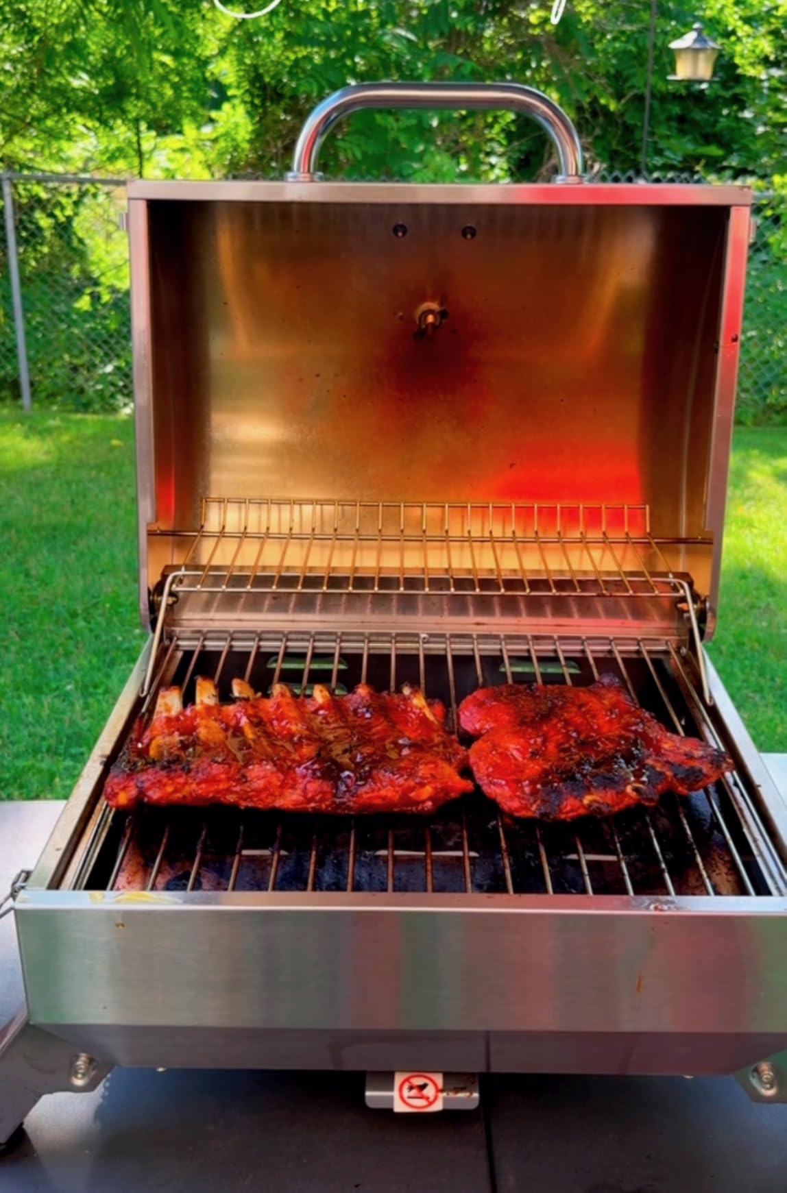 Royal Gourmet GT1001 Stainless Steel Portable Grill, 10000 BTU BBQ Tabletop Gas Grill with Folding Legs and Lockable Lid, Outdoor Camping, Deck and Tailgating, Silver customer photo 1