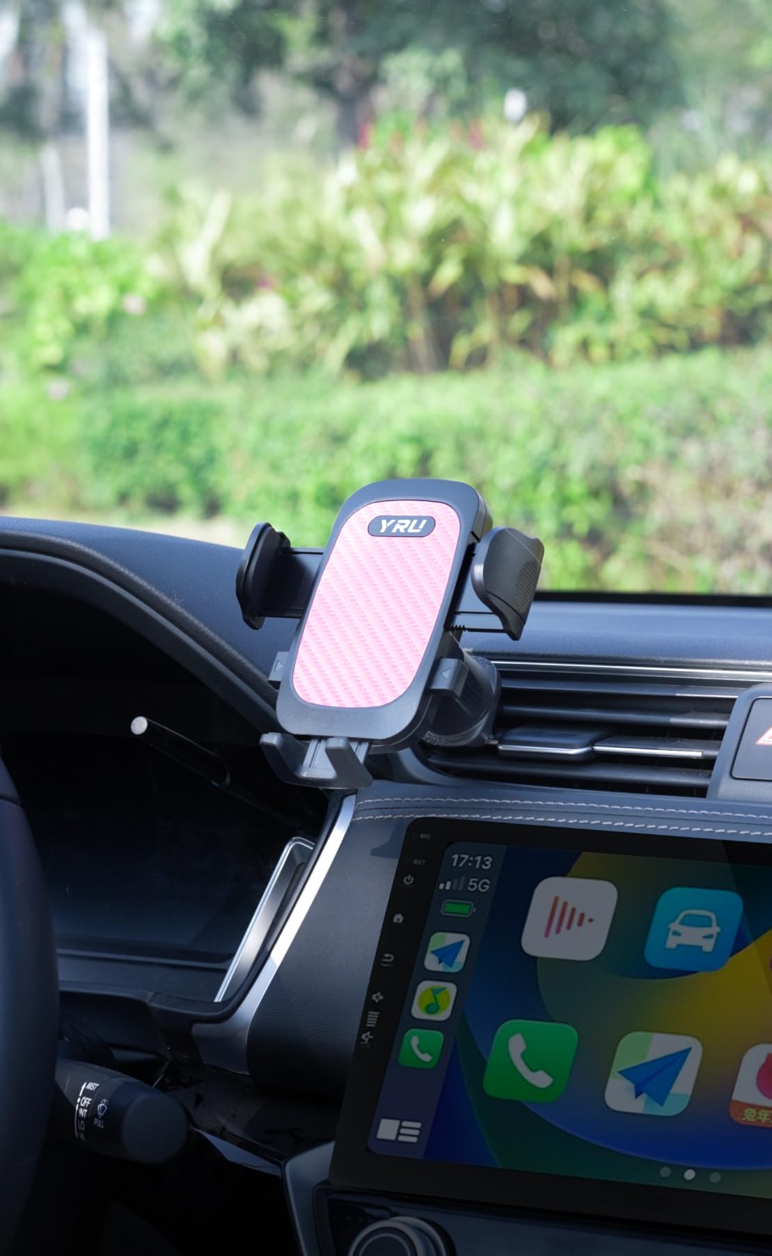 YRU True Military-Grade 360°Rotation Suction 2026 Ultimate Car Phone Holder | 90+LBS Safest Strongest & Patent Certs Dashboard Windshield Vent for iPhone 17 16 Pro Max Samsung GPS Navigation, Gloss Black customer photo 2