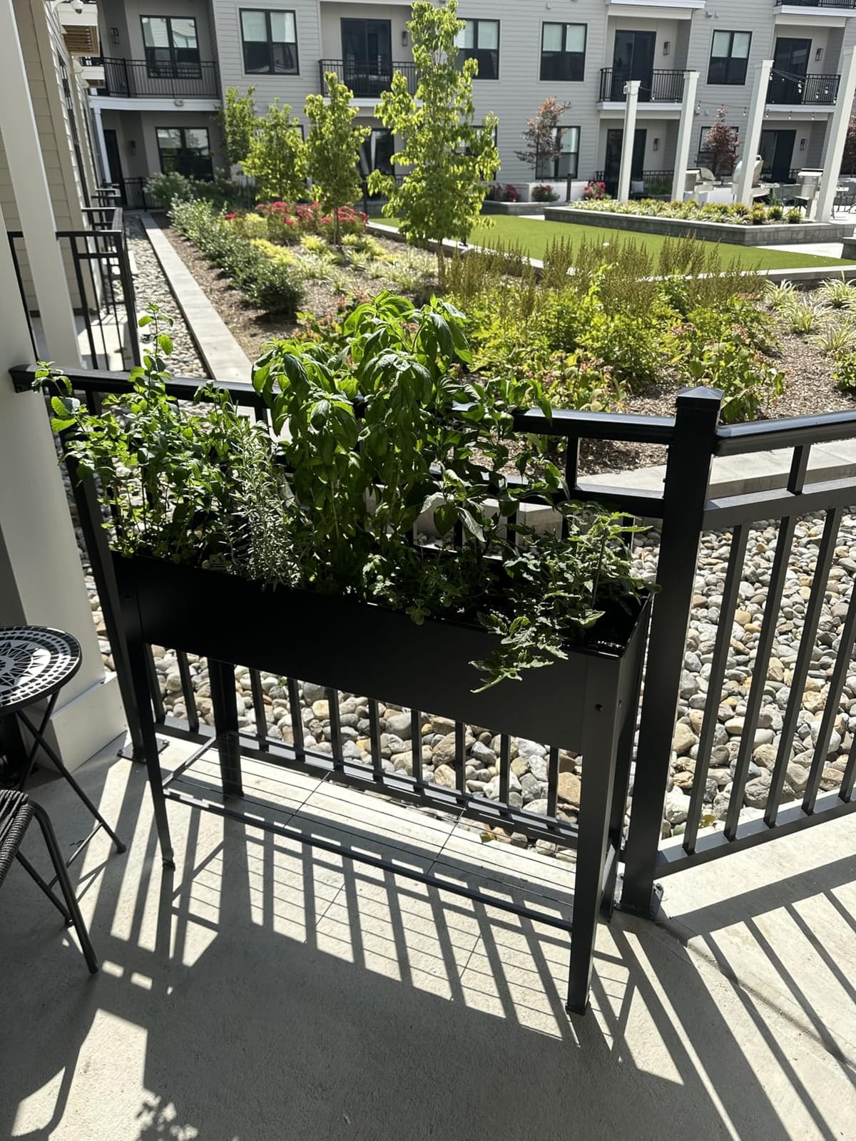 Piksedo Raised Garden Bed, Elevated Planter Metal Plant Box with Legs Standing Garden Stand Drainage Holes Frosted Black customer photo 1