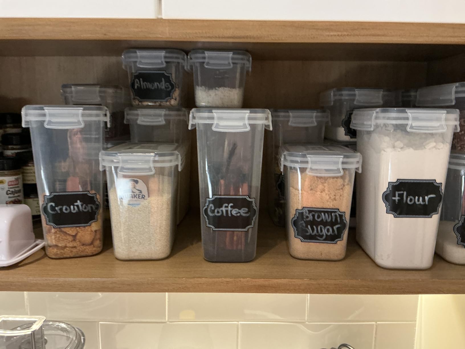 PRAKI Airtight Food Storage Containers Set with Lids - 24 PCS, BPA Free | Multiple Sizes Cereal Containers Storage Set, Pantry Organizers and Storage for Cereal Flour & Sugar - Labels & Marker, Black customer photo 2