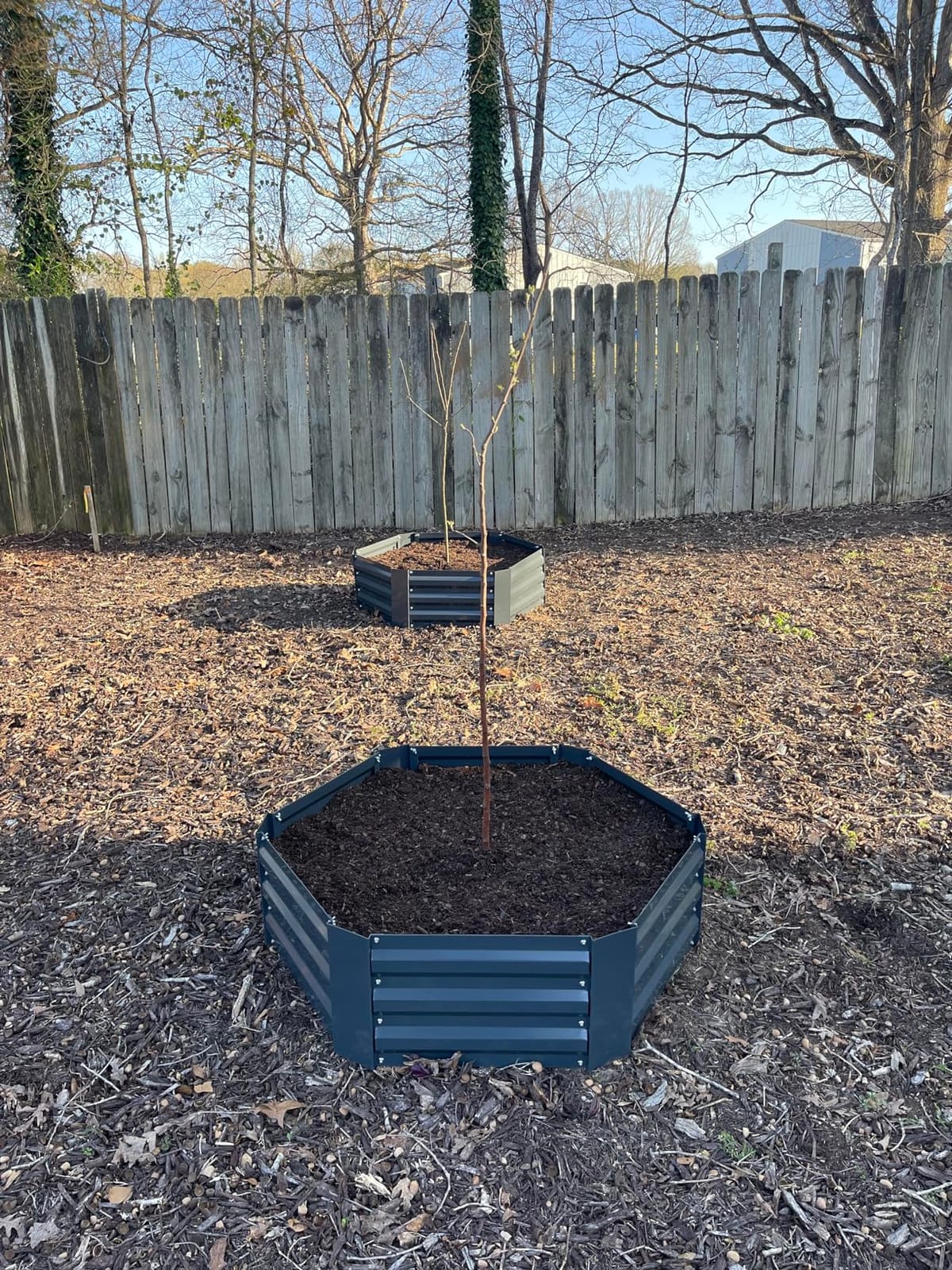 Sunnydaze Galvanized Raised Garden Bed, Hexagon, 4x3x1 ft, Dark Gray customer photo 2
