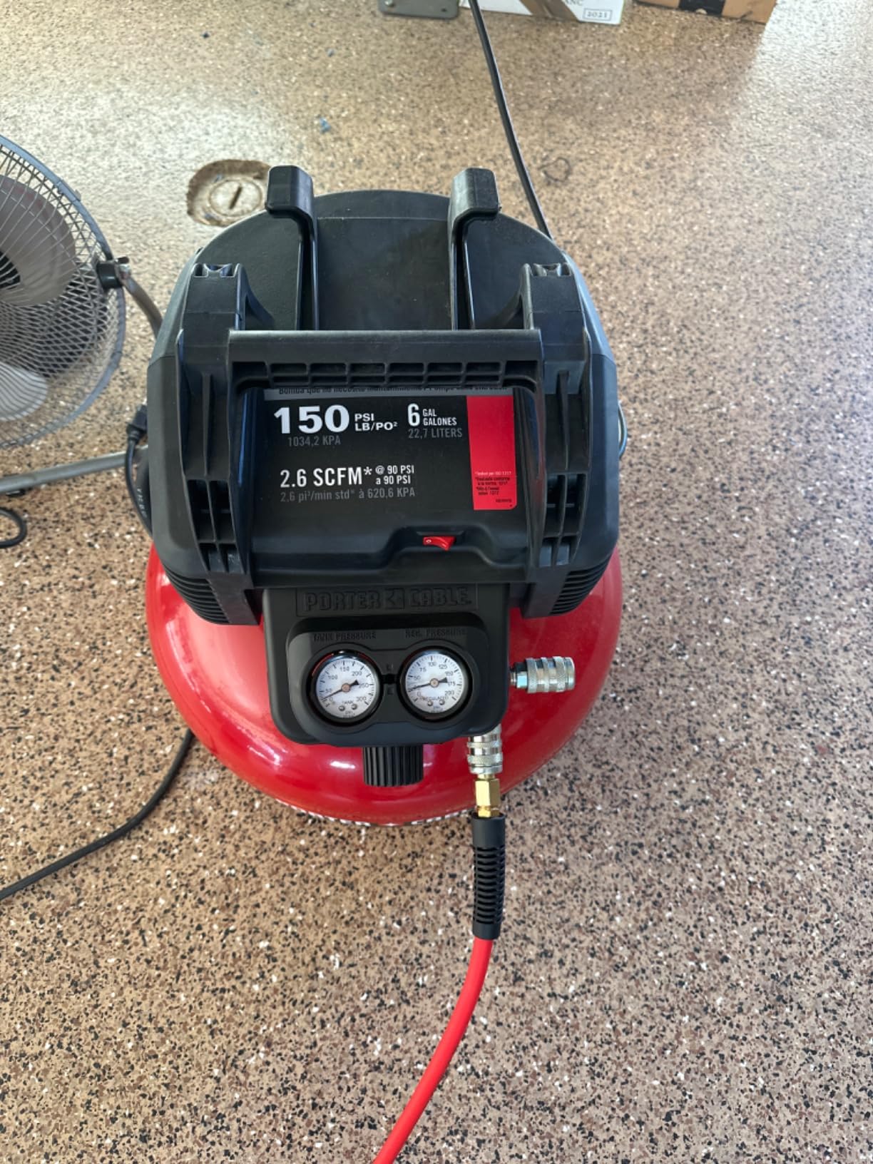 PORTER-CABLE Portable Pancake Air Compressor, 6 Gallon, 150 Max PSI customer photo 2