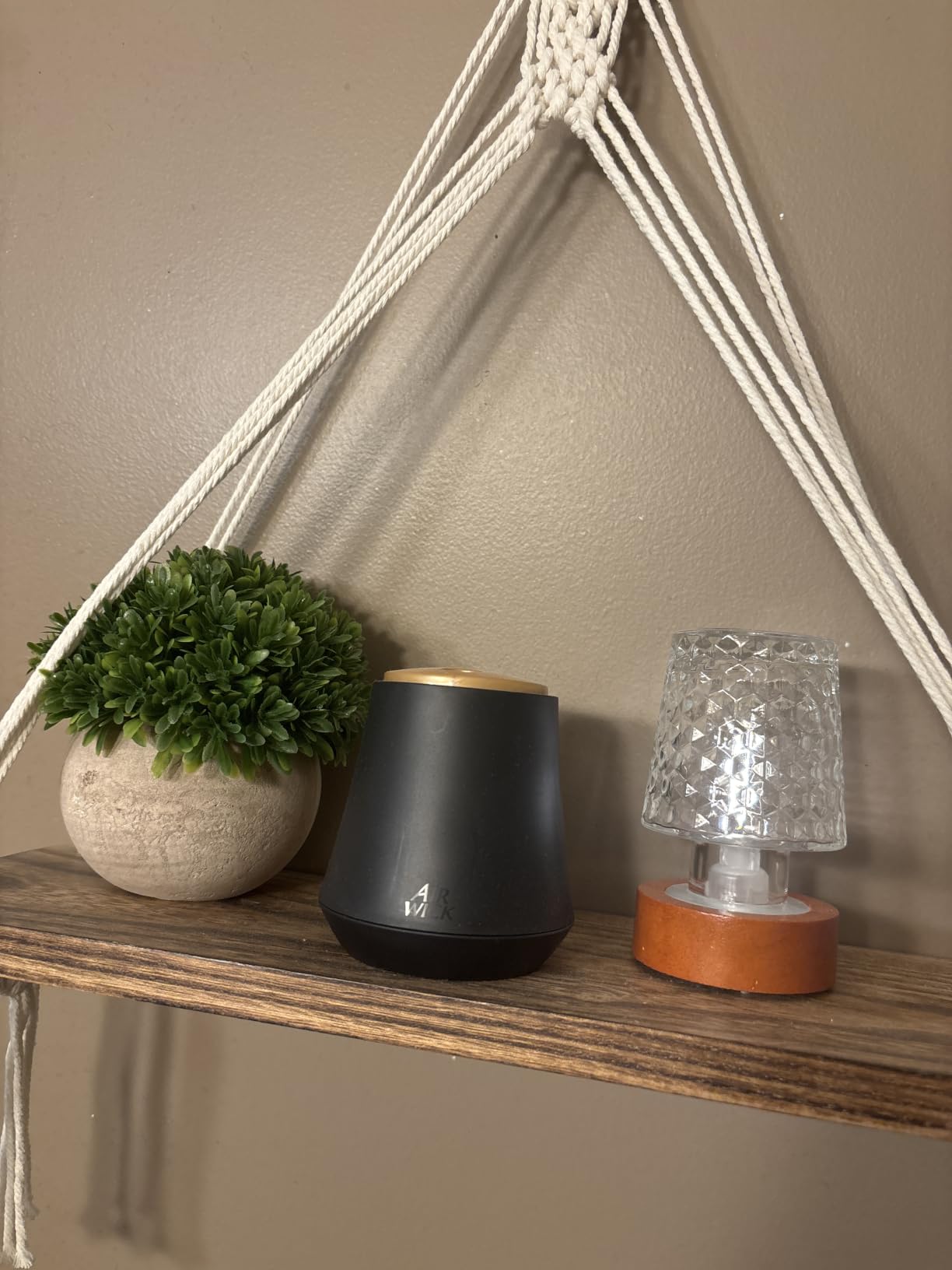 Mkono Macrame Hanging Shelves Boho Wall Decor Set of 2 Floating Wood Shelf | Cute Room Decor for Teen Girls Display Storage Shelves for Hanging Plant Photos Fit Bedroom Bathroom Living Room Nursery Dorm customer photo 2
