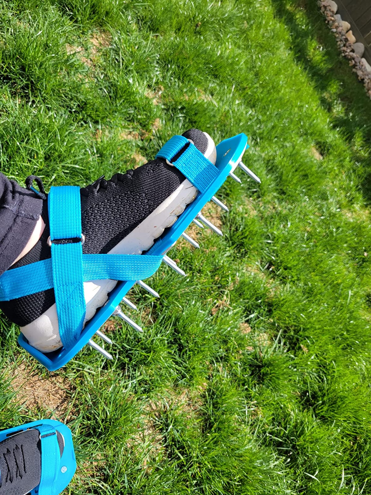 Lawn Aerator Shoes - Fully Assembled Soil Aeration Shoe Pair - Yard Aerator Tool for Aerating Patio Garden Grass Lawn customer photo 1