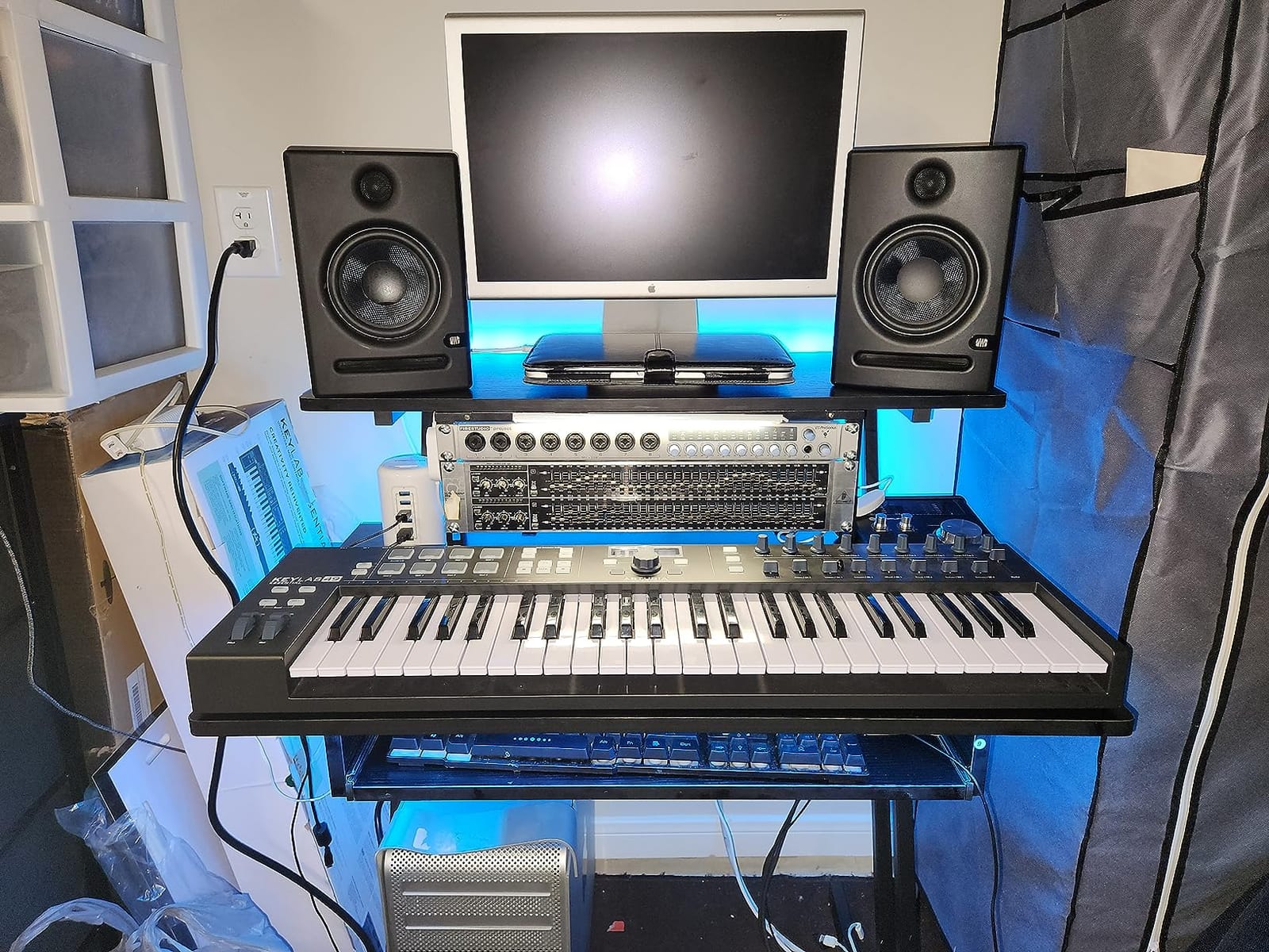 Monoprice Recording Studio Desk - with Raised Platform and Keyboard Tray, Black - Stage Right customer photo 2