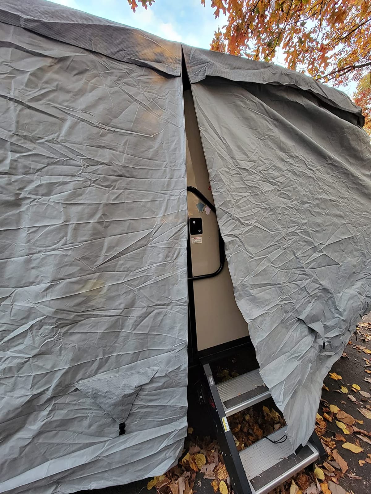 Travel Trailer RV Cover 24' ~ 27', Upgraded 9 Layers Top Waterproof Camper Cover, Heavy Duty Toy Hauler RV Cover for Winter Snow with Tongue Jack Cover, Gutter Covers customer photo 2