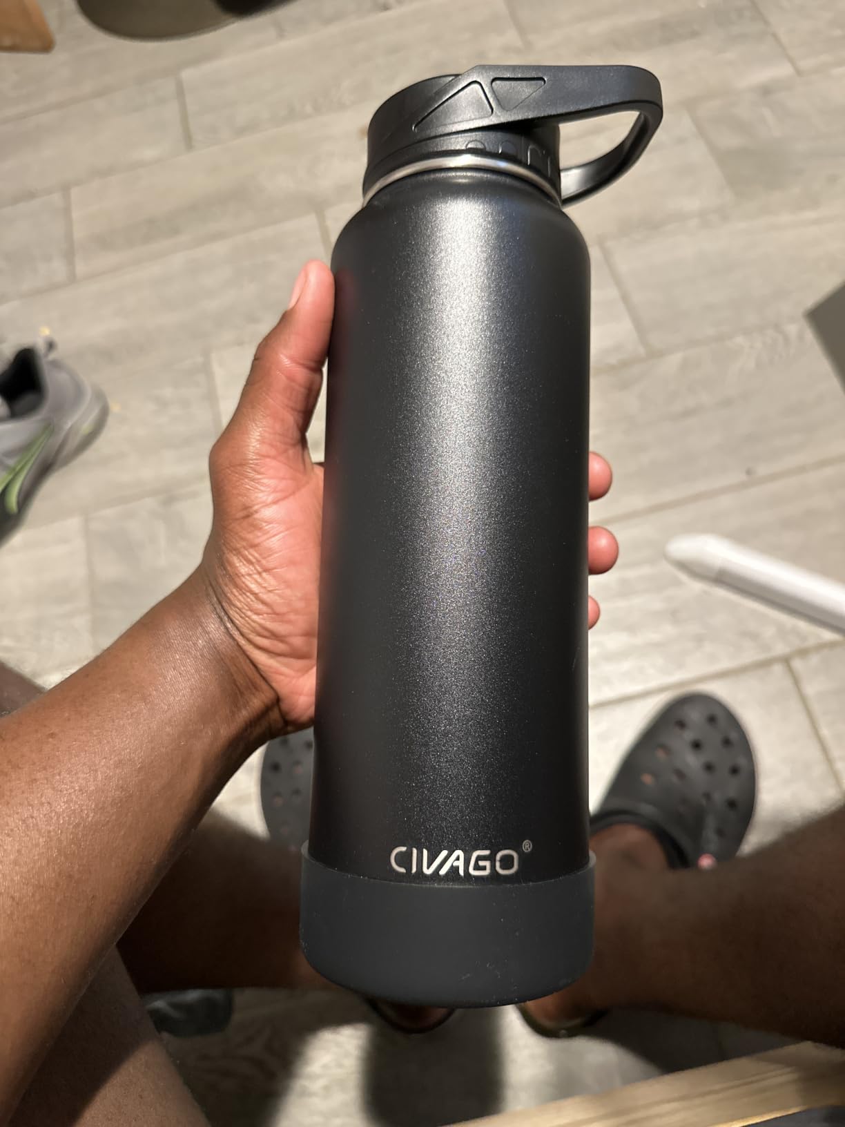 CIVAGO 64 oz Insulated Stainless Steel Water Bottle With Straw and 3 Lids customer photo 1