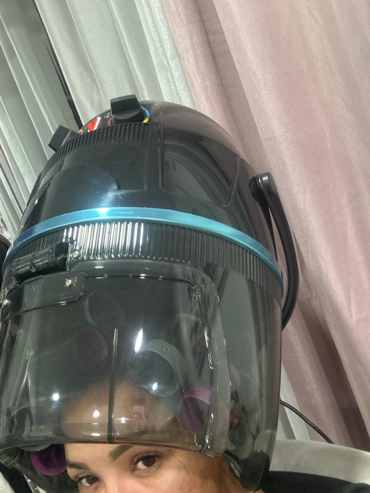 1300W Adjustable Hooded Hair Dryer Professional Stand Up Bonnet Hair Dryer Salon Equipment with Rolling Base for Home Hair Drying customer photo 1