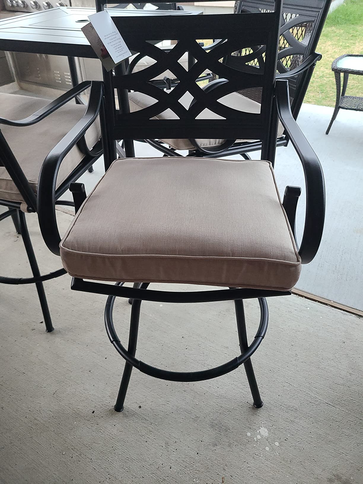 Sophia & William 5-Piece Bar Height Outdoor Table and Chairs, Red customer photo 2