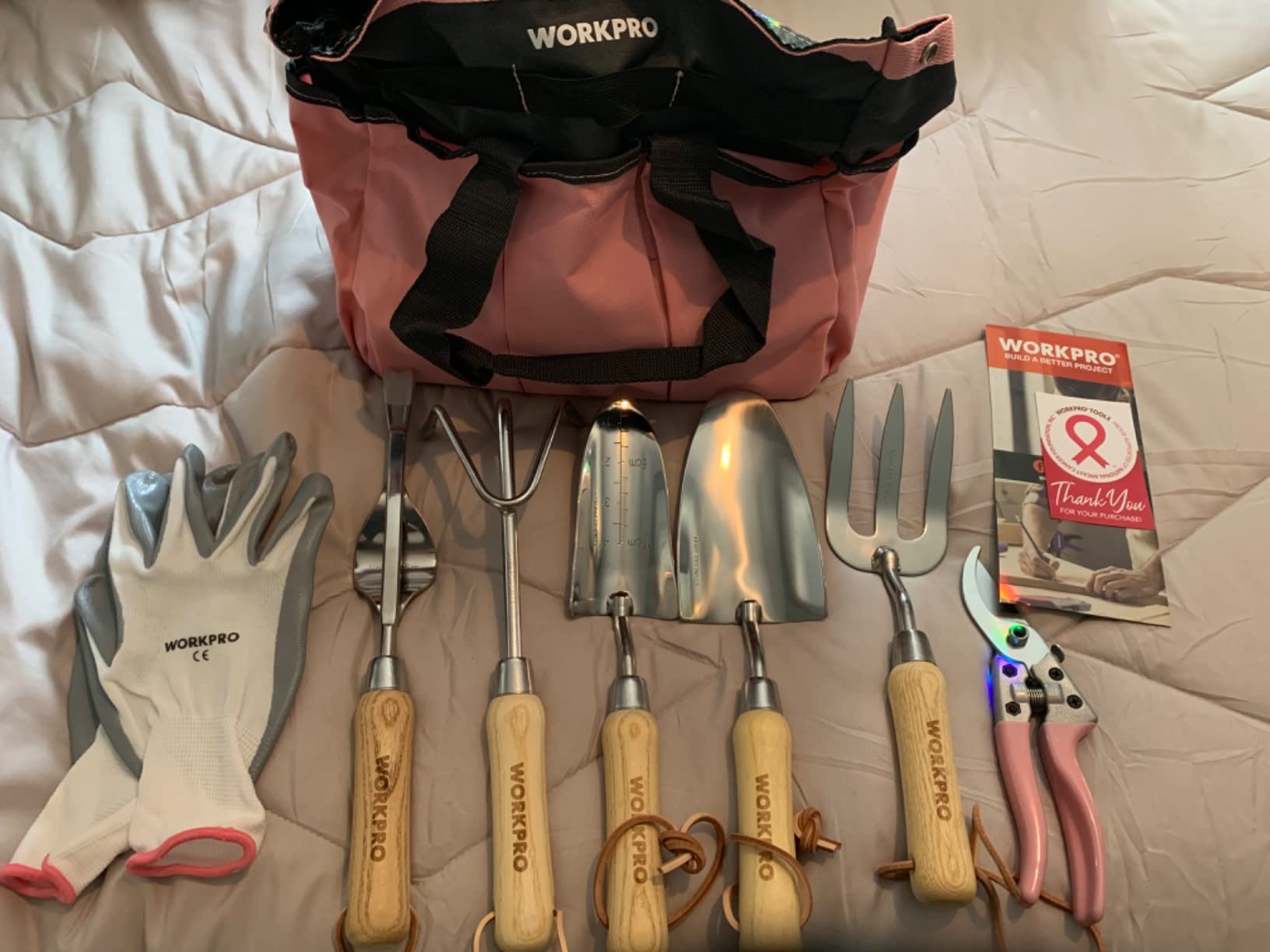 WORKPRO 8-Piece Pink Garden Tool Set - Pink customer photo 1