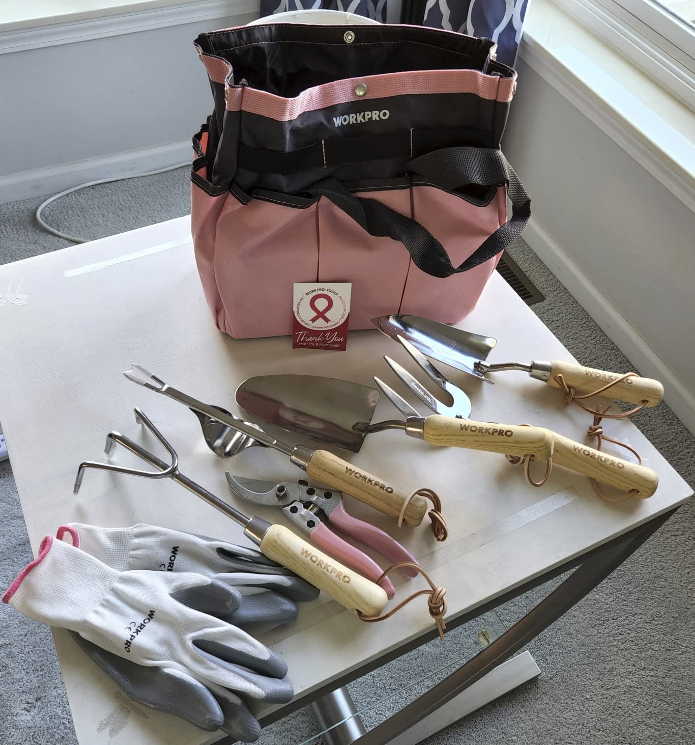 WORKPRO 8-Piece Pink Garden Tool Set - Pink customer photo 2
