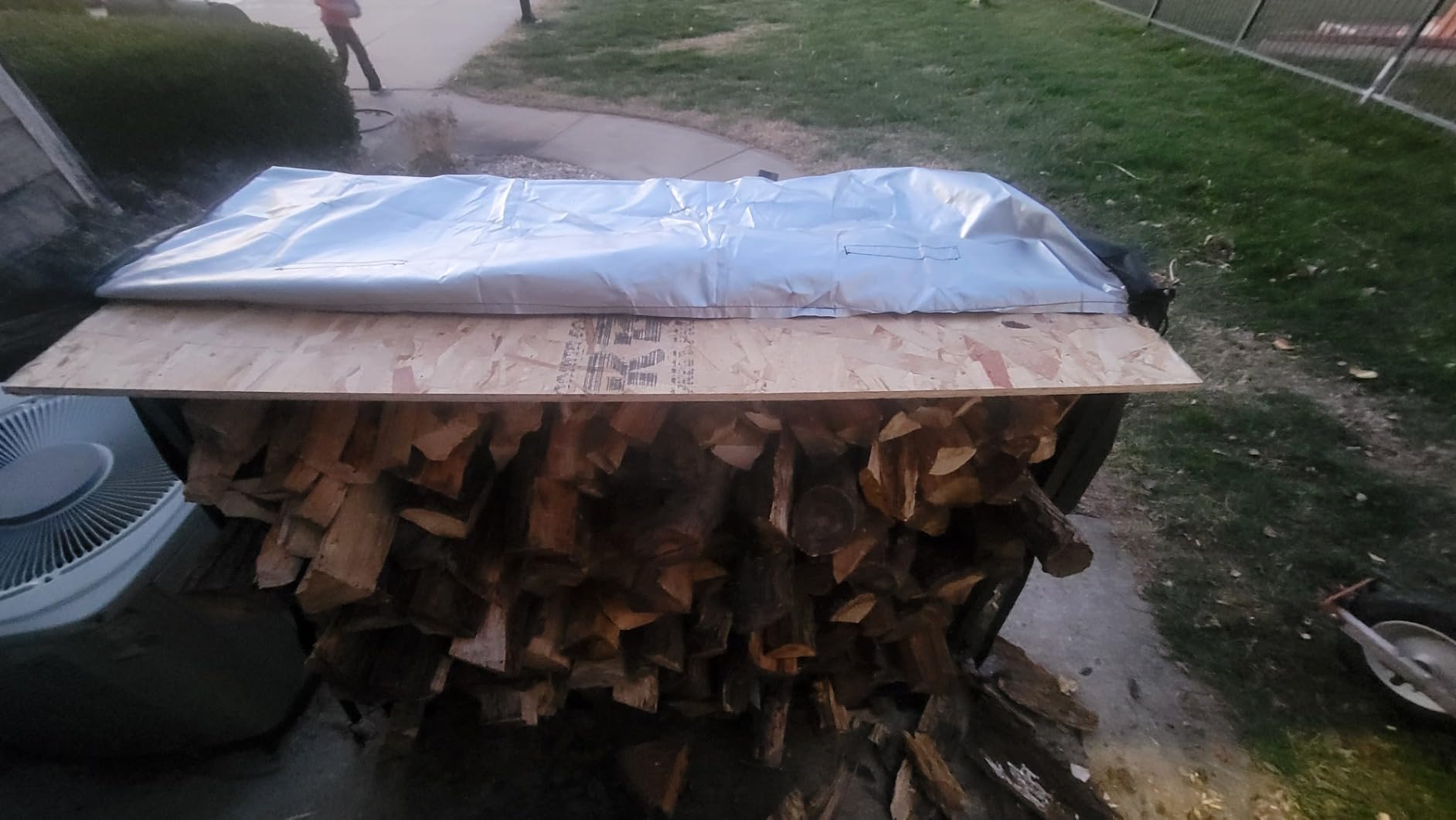 nalone 4FT Outdoor Firewood Rack with Cover, Heavy Duty Square Strong Stand Rack with Waterproof Cover for Fireplace Fire Pits Wood Pile Storage Holder Lumber Rack customer photo 2