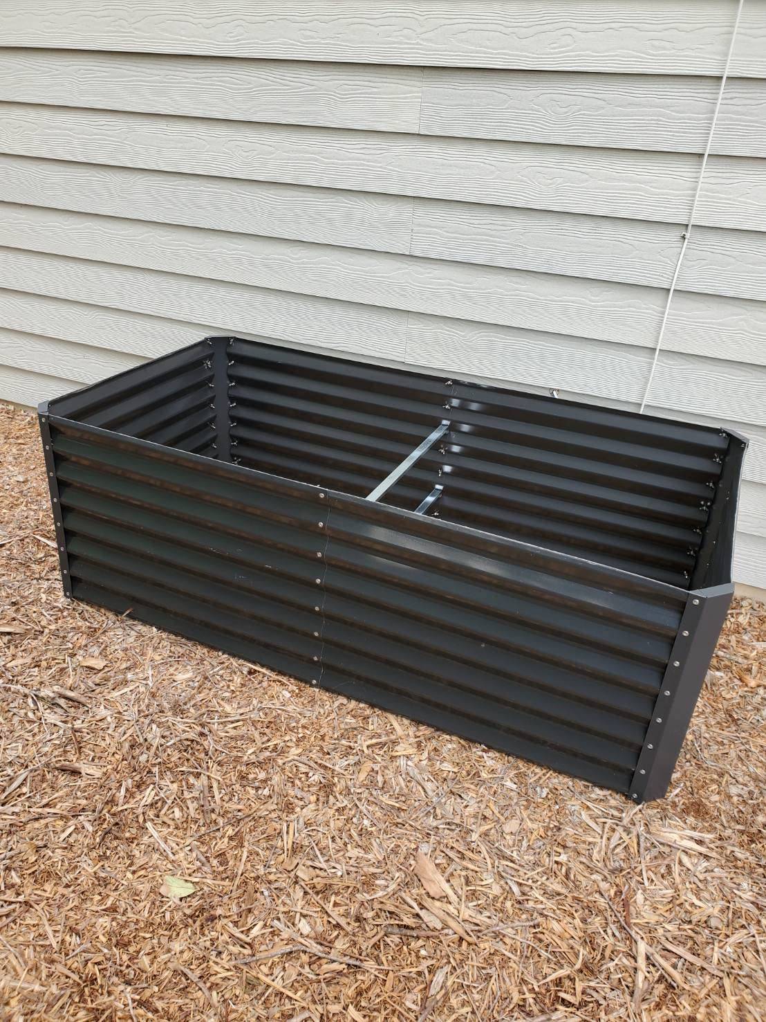 Best Choice Products 8x4x2ft Outdoor Metal Raised Garden Bed, Deep Root Planter Box for Vegetables, Herbs & Flowers, 478-Gallon Capacity, 100% Non Toxic Materials - Gray customer photo 2